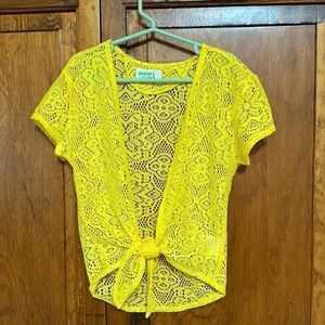 Dream Out Loud By Selena Gomez Girl’s Deep Yellow Knotted Lace Jacket XS